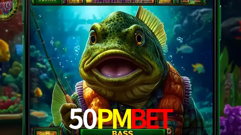 Personagem de peixe pescador do popular jogo de slot com tema de pescaria, uma das emocionantes opções de caça-níqueis para jogar e ganhar no cassino 50PMBET.